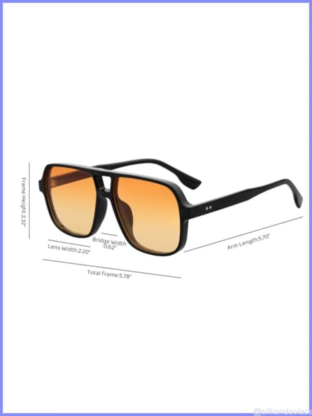Retro Square 70s Aviator Sunglasses UV400 Tinted Lens Unisex Adult